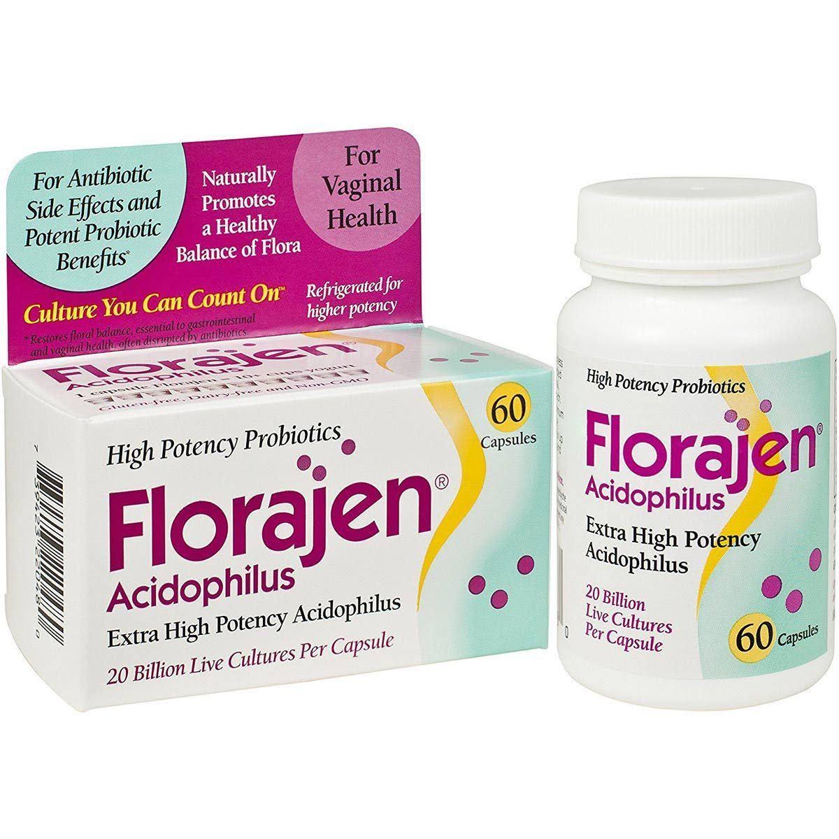 Florajen Acidophilus Probiotic Dietary Supplement - 60 Capsules