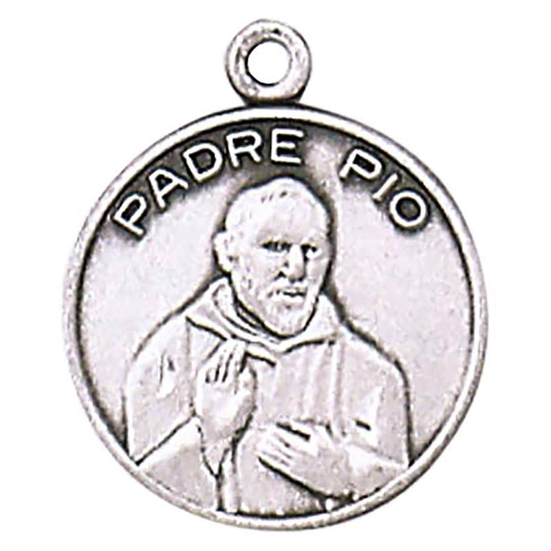 Jeweled Cross JC-162/1MFT St. Pio of P Medal - Silver
