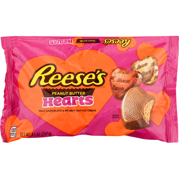 Reese's Peanut Butter Hearts, Milk Chocolate & Peanut Butter - 9.1 oz