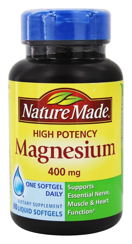 Nature Made High Potency Magnesium 400mg Liquid Softgels - x60