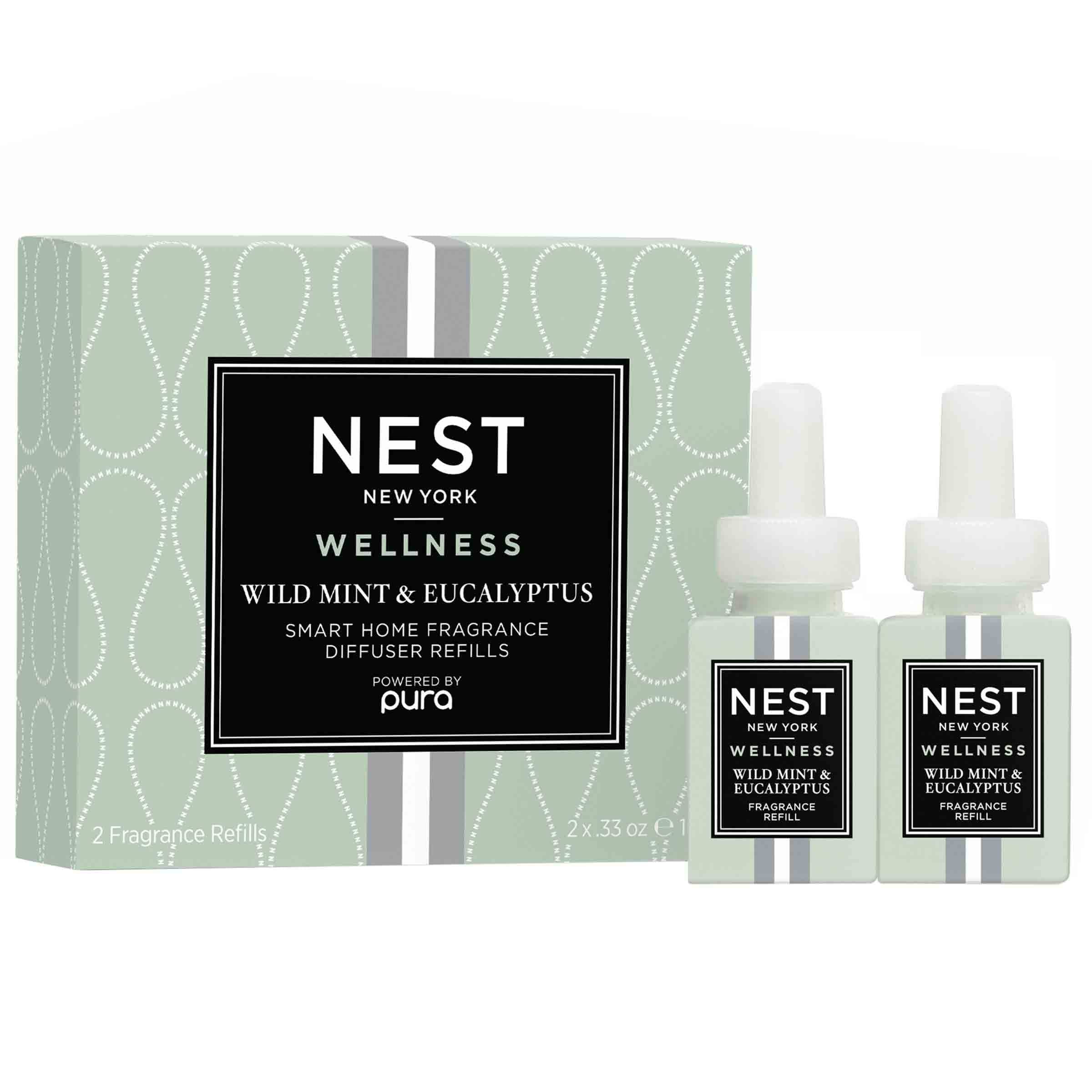 NEST New York Wild Mint & Eucalyptus Smart Home Fragrance Diffuser Refill, Set of 2, 2 Count