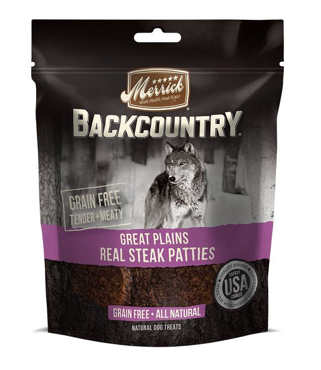 Merrick Backcountry Dog Treats - Great Plains Real Steak Patties