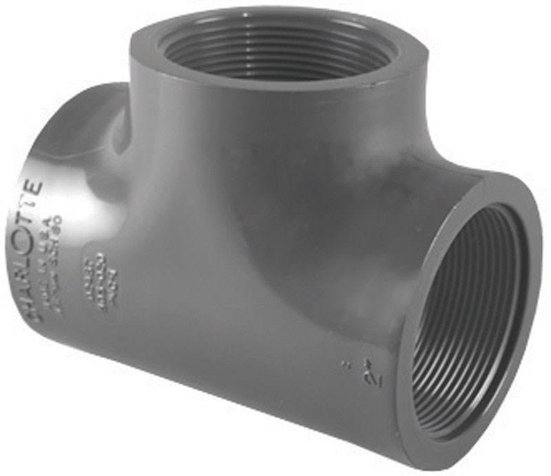 Charlotte Pipe Pvc Schedule 80 Tee - Gray, 0.75"