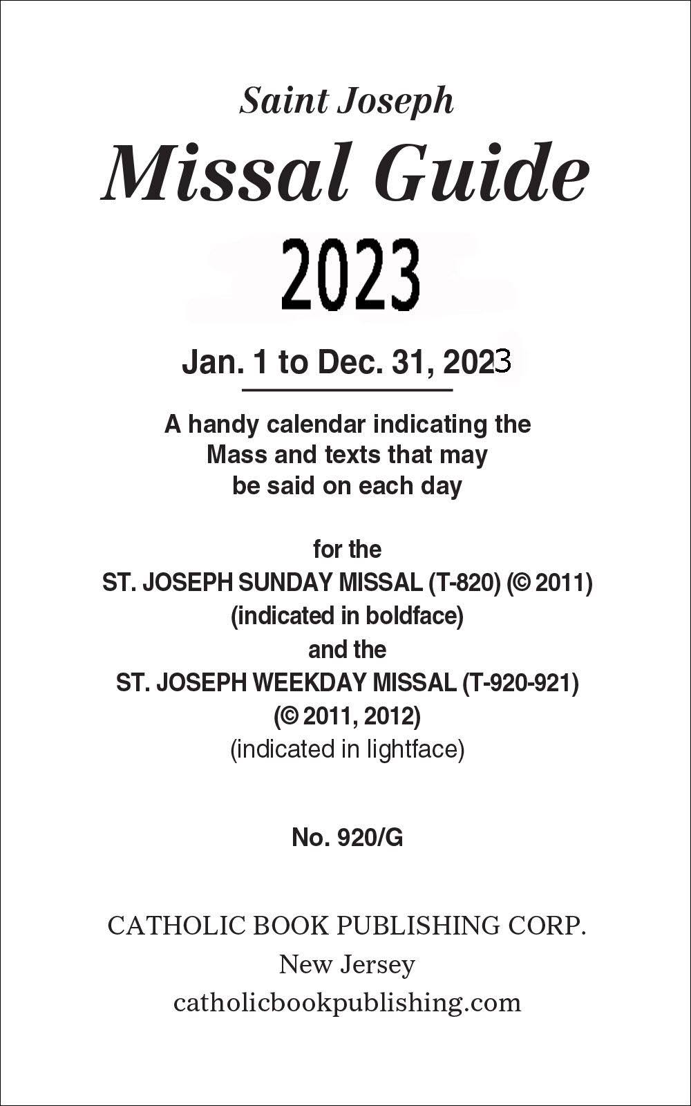 2023 Missal Guide [Book]
