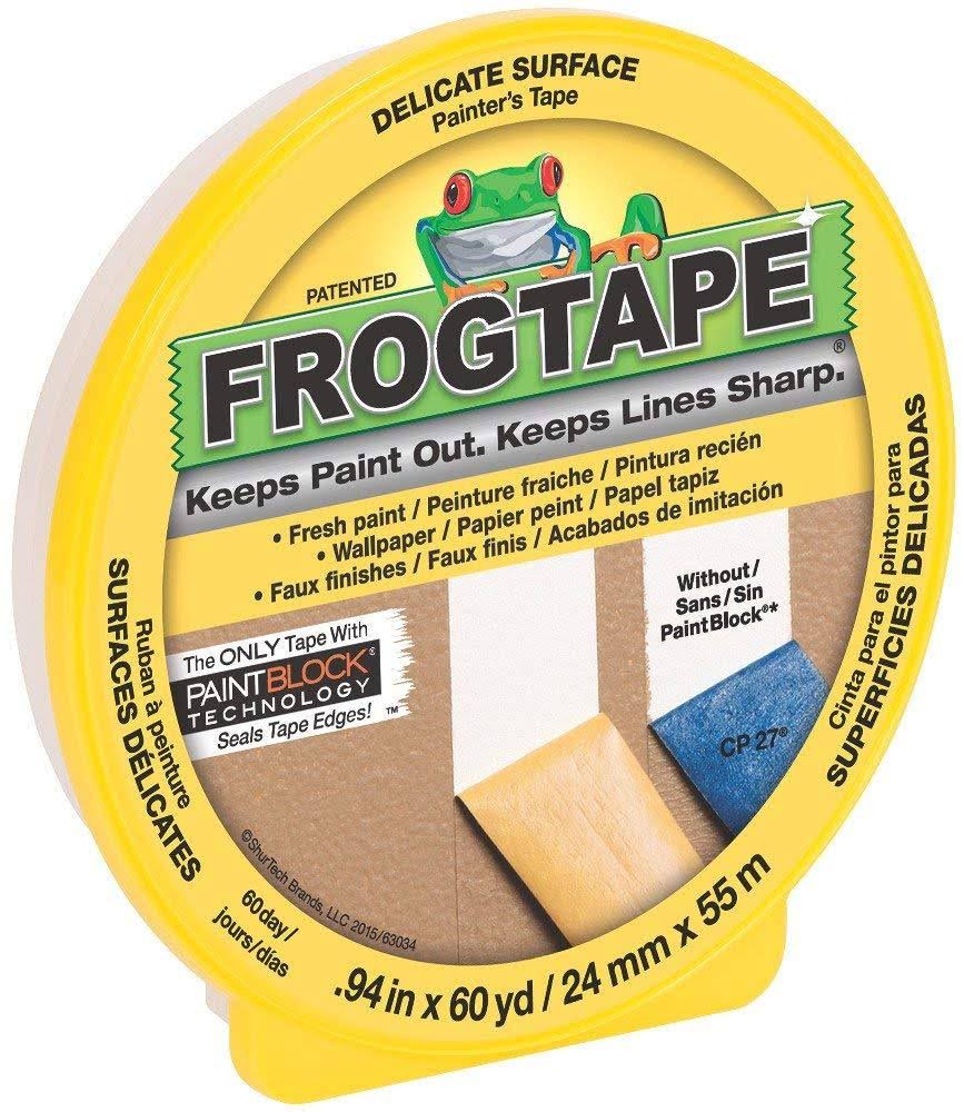 Frog Tape Shurtape 105550 24 mm. x 55 M. Yellow Frog Delicate Multi Use Painters Tape