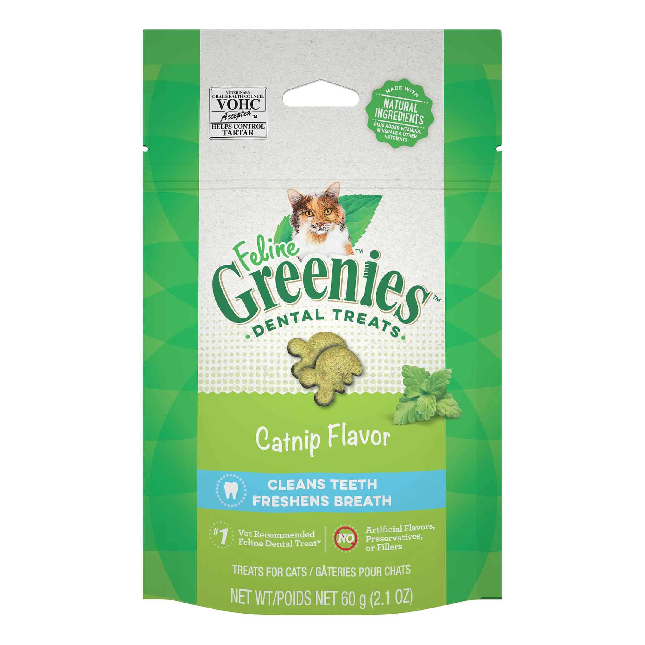 Greenies Feline Dental Catnip Flavor Cat Treats - 2.1oz