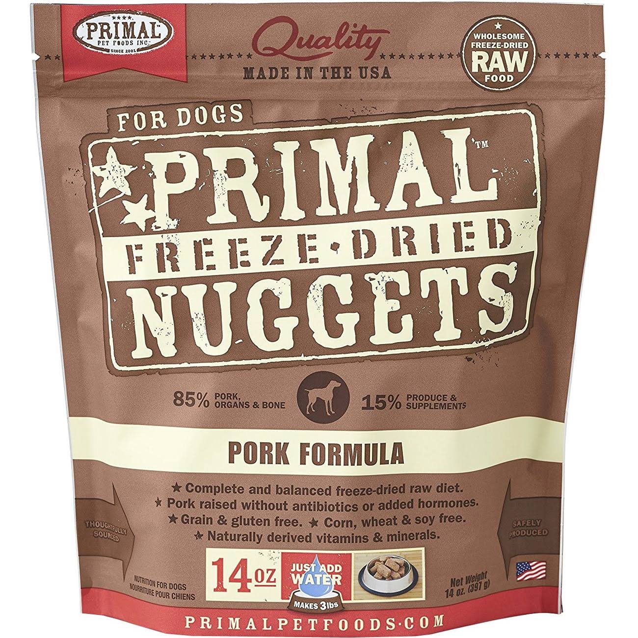 Primal Freeze Dried Nuggets Pork Formula Dog Food - 14 oz.