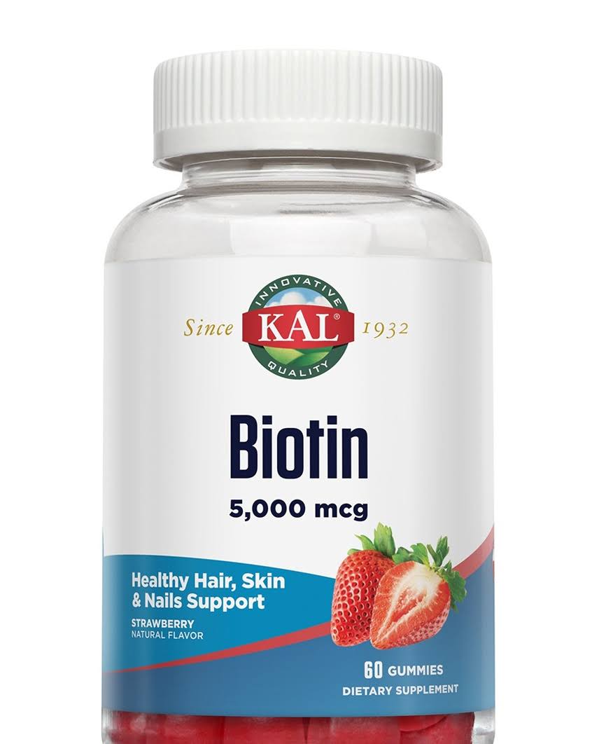 KAL Biotin 5,000 mcg, Strawberry Flavor - 60 Gummies