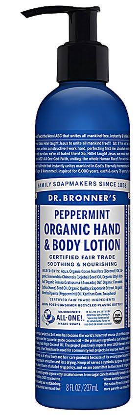 Dr. Bronner's Organic Hand & Body Lotion - Peppermint, 237ml
