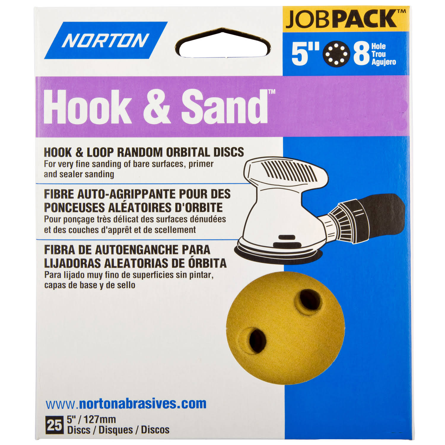 Norton Abrasives Hook and Sand Pads - 5", 8 Hole, 40 Grit