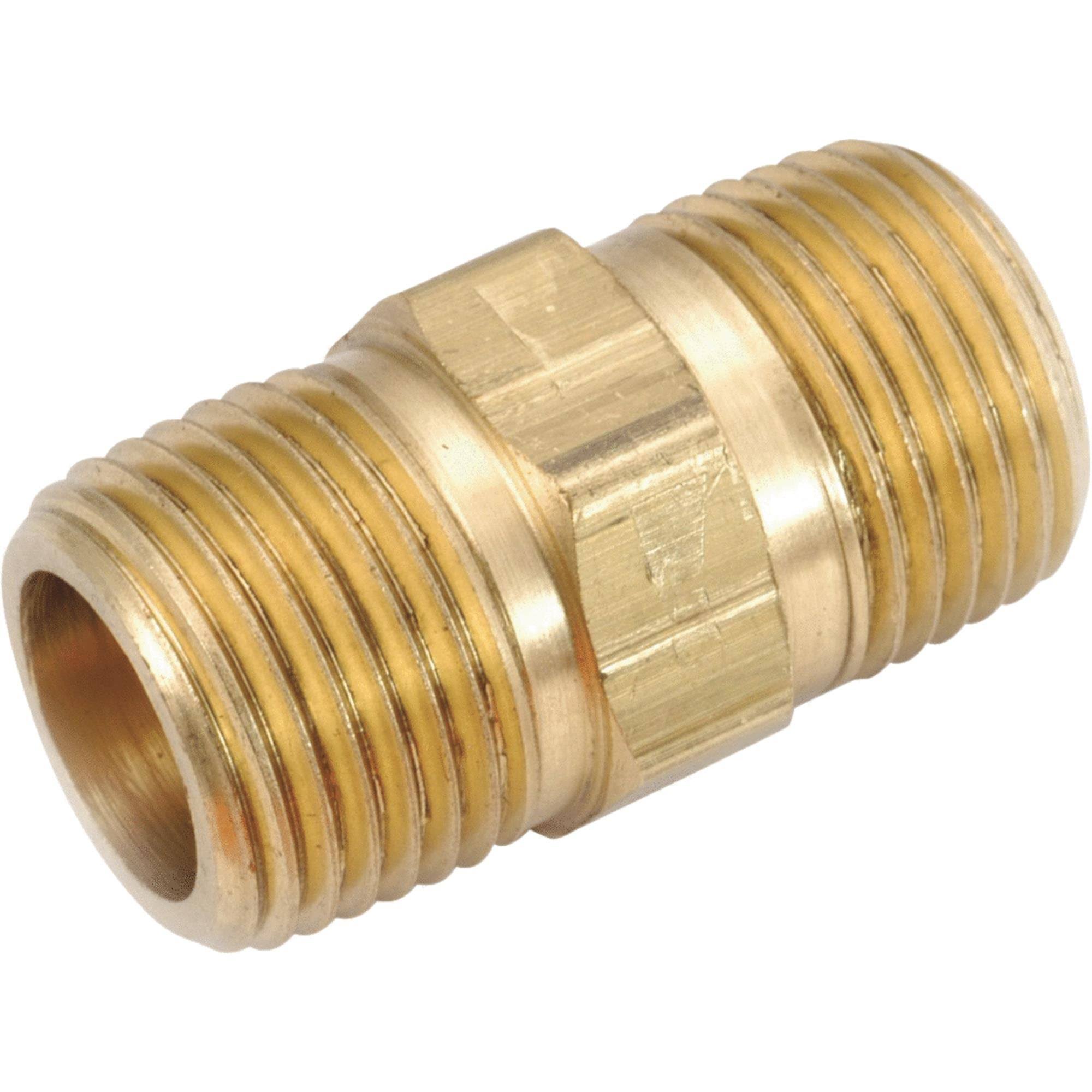 Anderson Metals 75612204 Hex Brass Nipple Fitting - 3pk