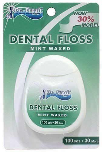 Dr Fresh Floss - Waxed Mint, 130yds