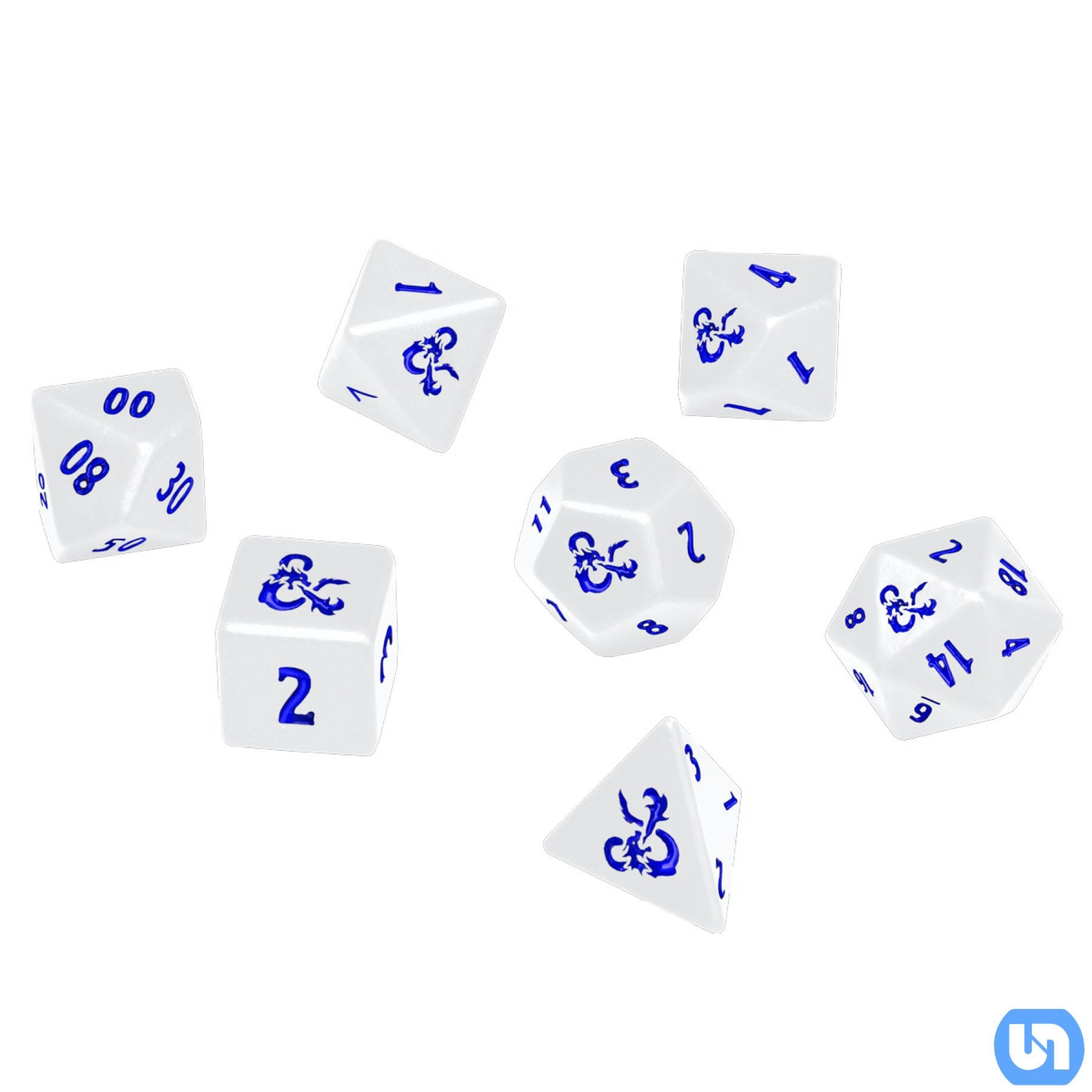 Ultra Pro Dungeons & Dragons - Icewind Dale: Heavy Metal 7 RPG Dice Set (White)
