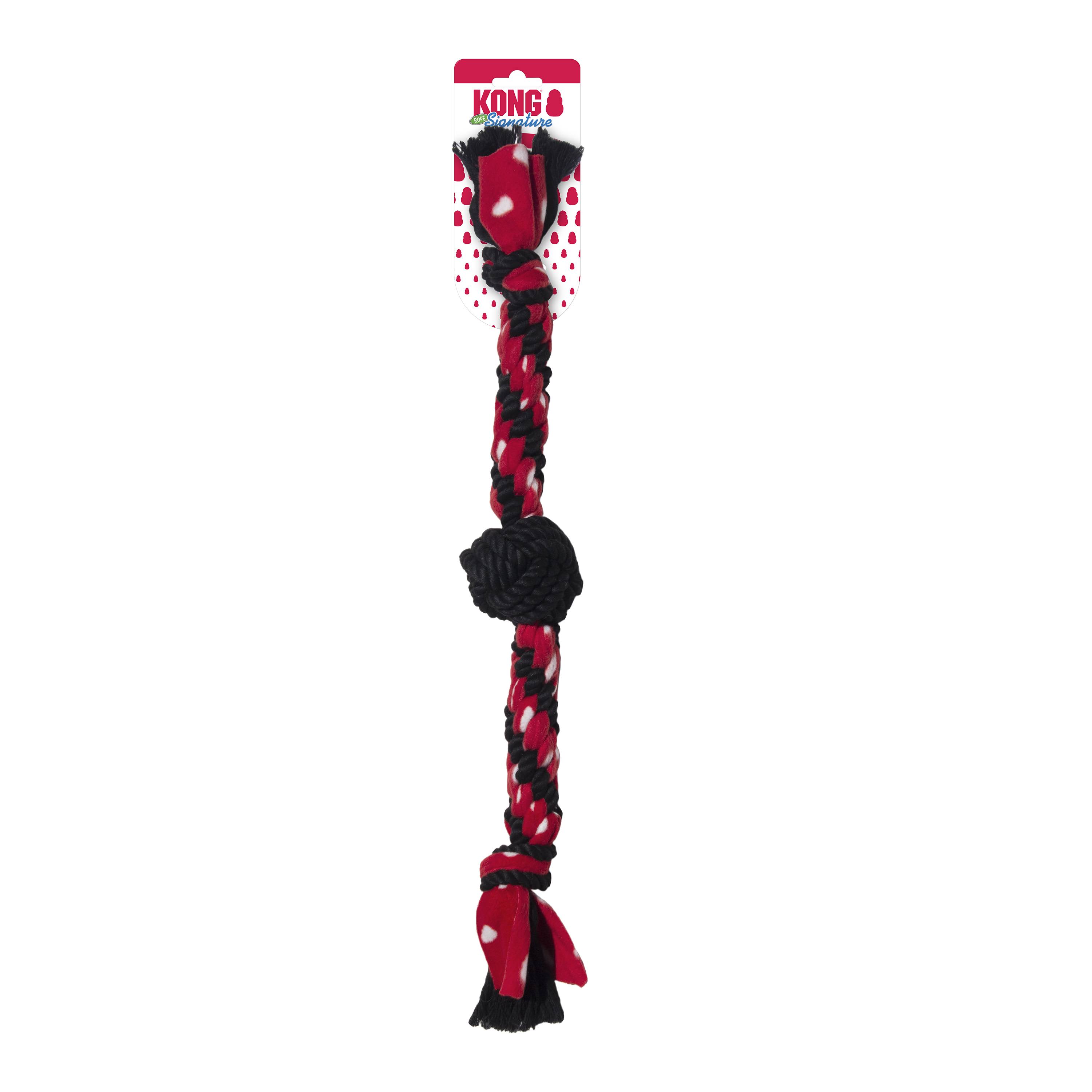 Kong Signature Rope Dual Knot with Ball Dog Toy