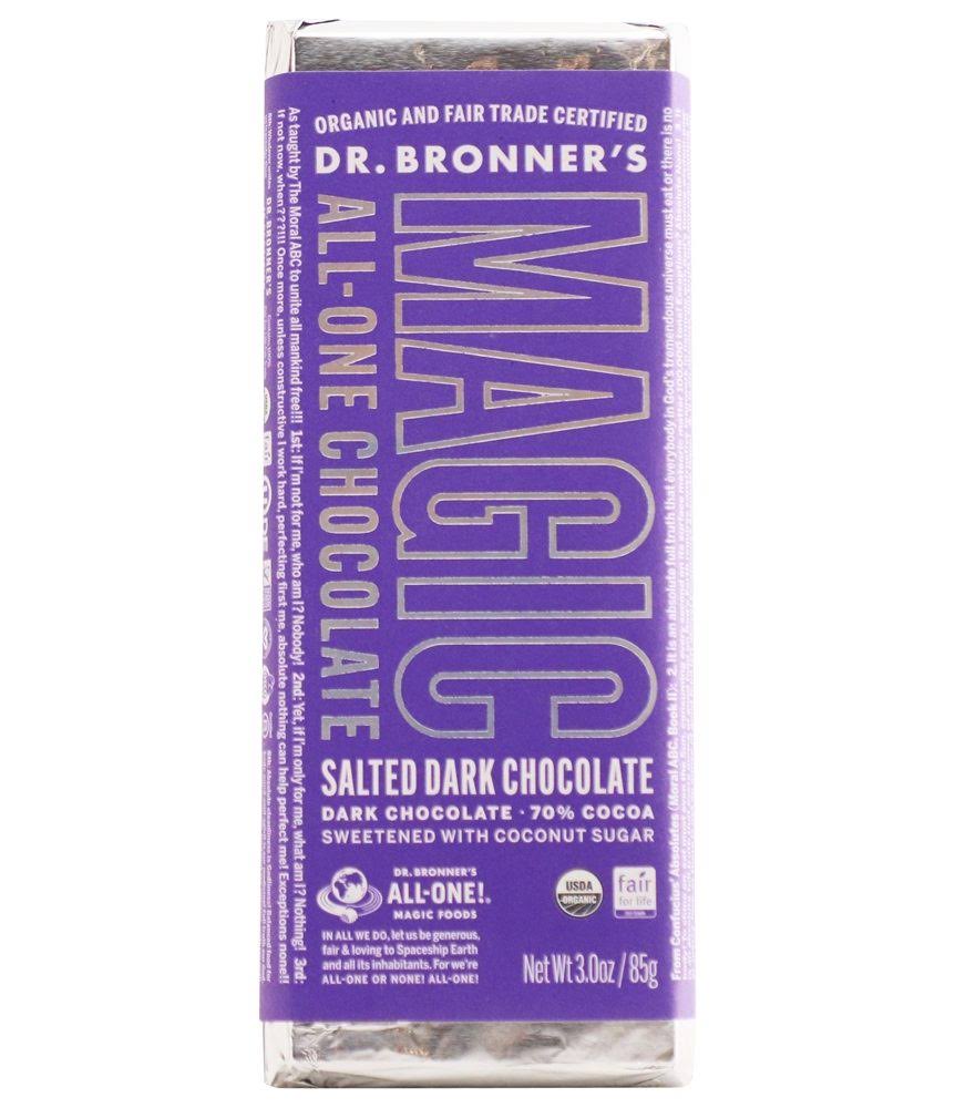 Dr. Bronner's Magic All-One Chocolate Dark Chocolate, Salted, 70% Cocoa - 3.0 oz