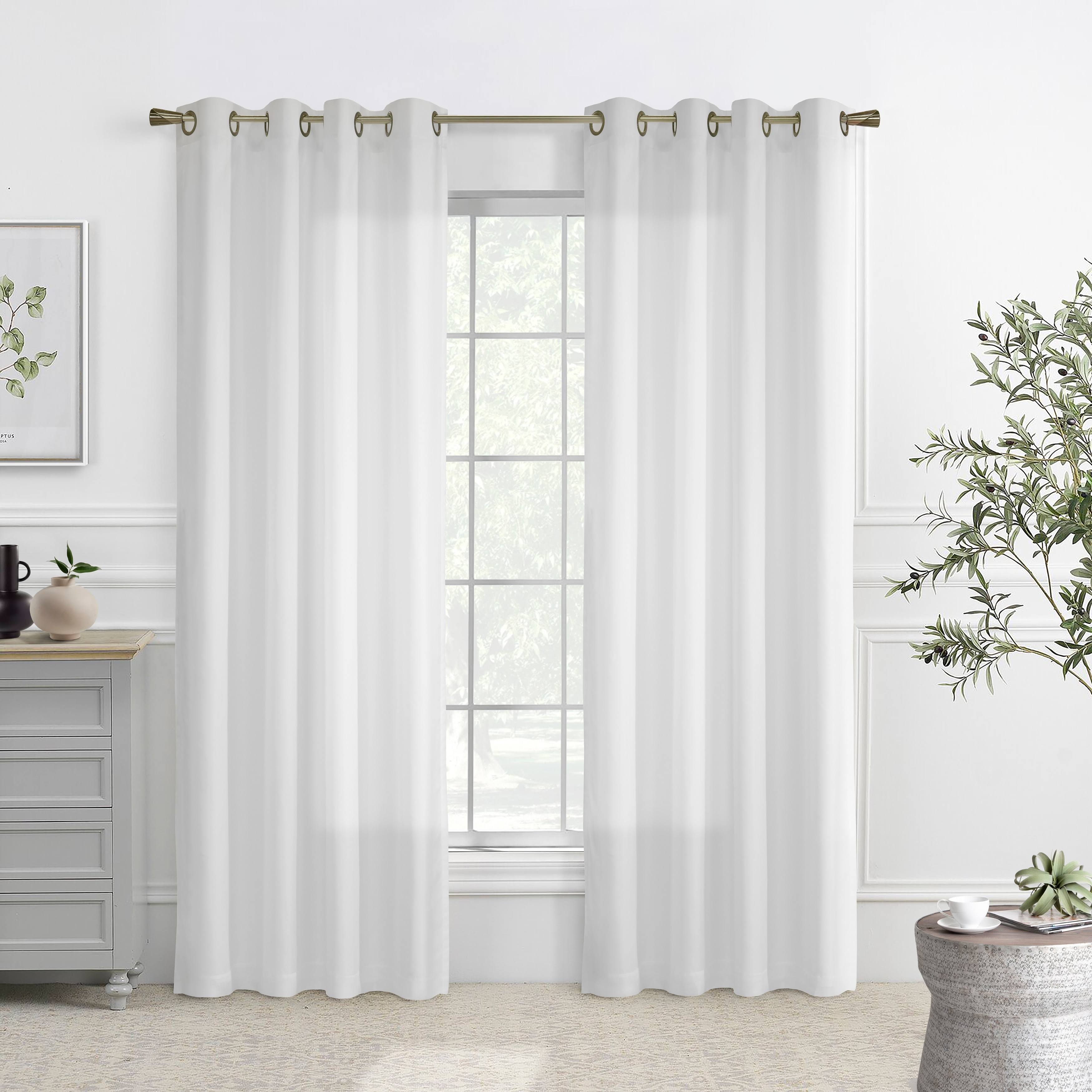 ThermaVoile Rhapsody Lined Grommet Wide Width Curtain Panel - White - 104" x 95"