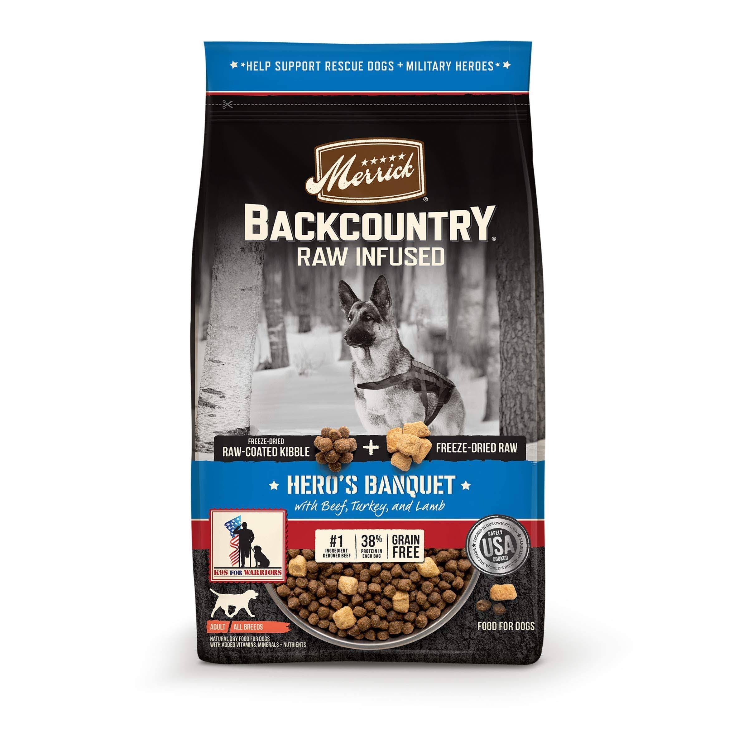 Merrick Backcountry Freeze-Dried Raw Infused Grain-Free Hero's Banquet with Beef, Turkey, & Lamb Dry Dog Food