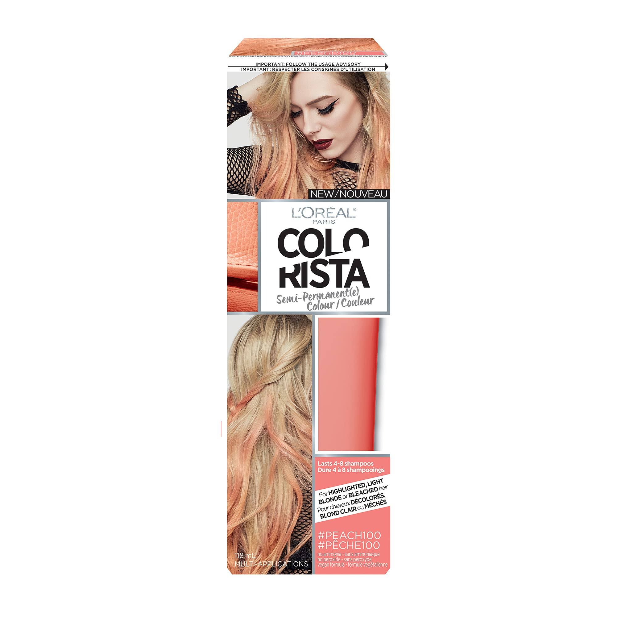 L'Oréal Paris Colorista Semi Permanent Hair Color - For Light Bleached or Blondes, Peach, 4oz