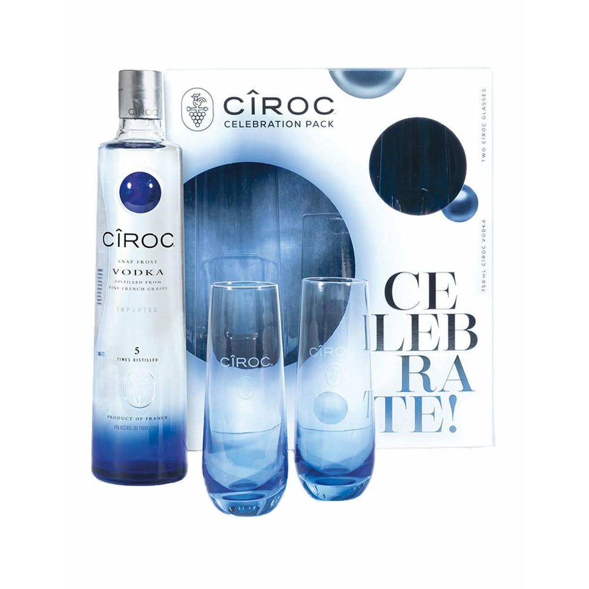 Ciroc Ultra-Premium Vodka with Two Glasses - 750 ml