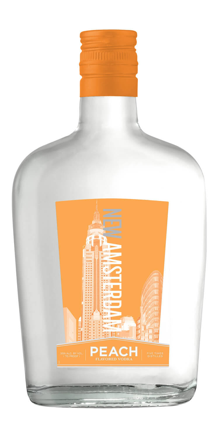 New Amsterdam Peach Vodka - 24 pack, 375 ml