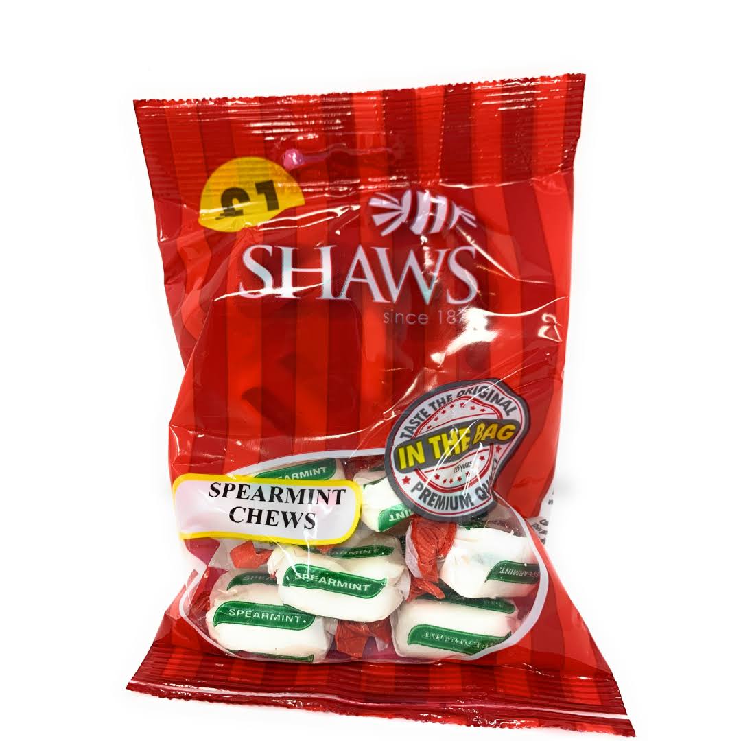 WJ Shaws in The Bag Sweets Spearmint Chews 110g