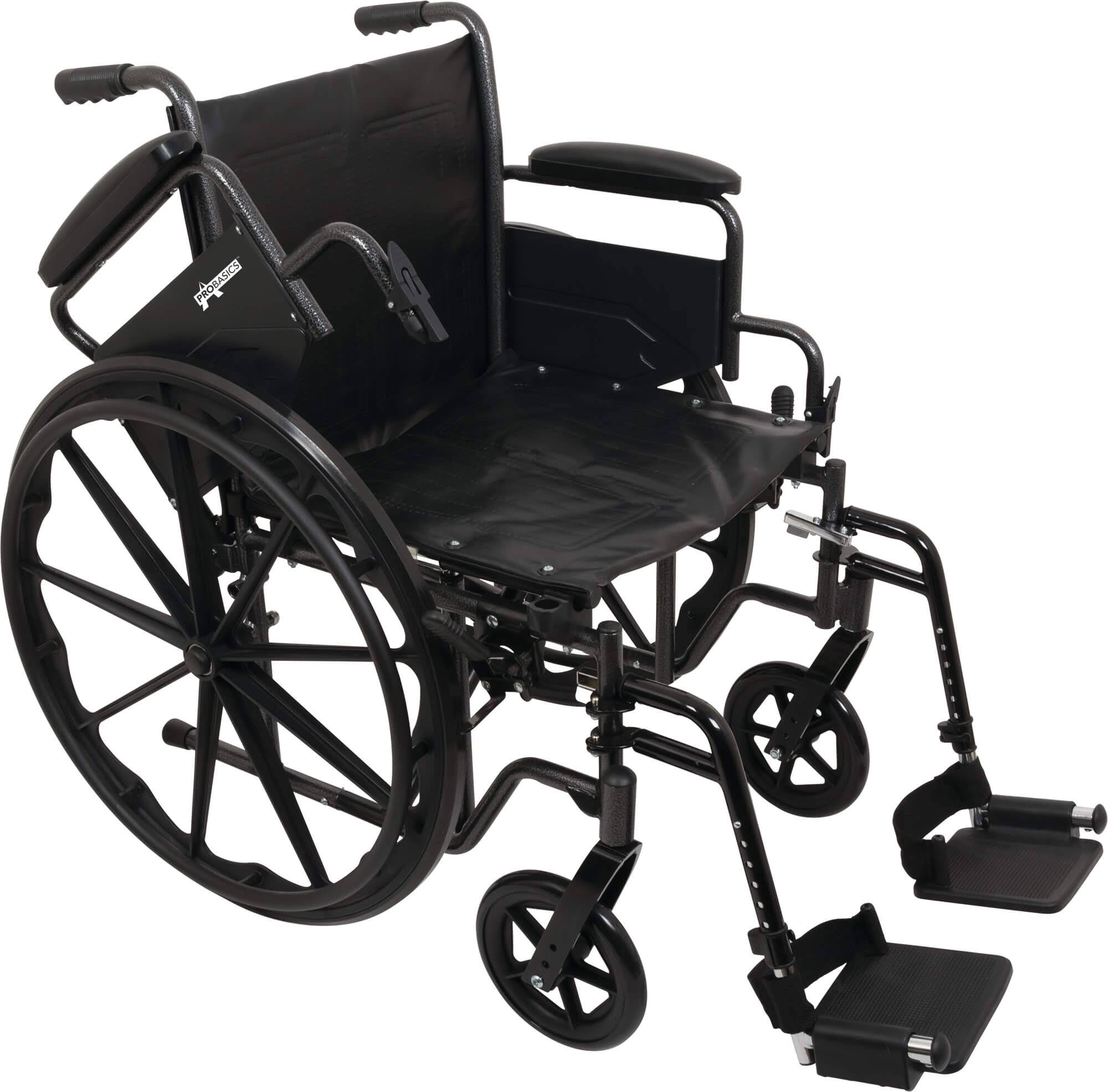 Probasics WC21816DE K2 Manual Wheelchair - Black, 18"