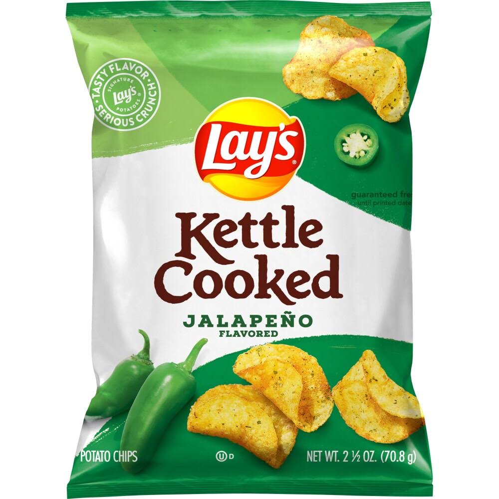 Lay's Kettle Cooked Potato Chips, Jalapeno Flavored - 2.5 oz