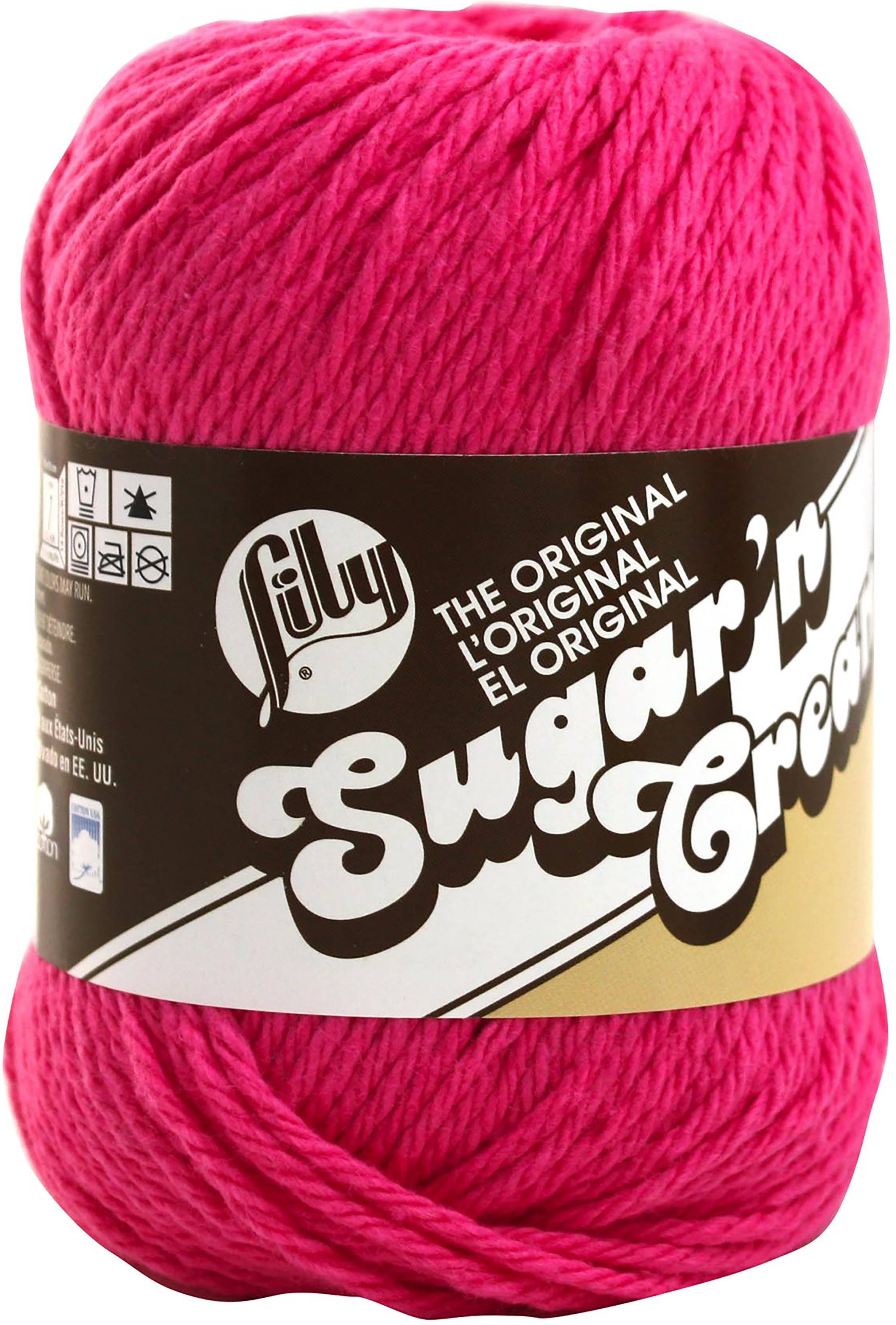 Lily Sugar 'N Cream Yarn - Hot Pink