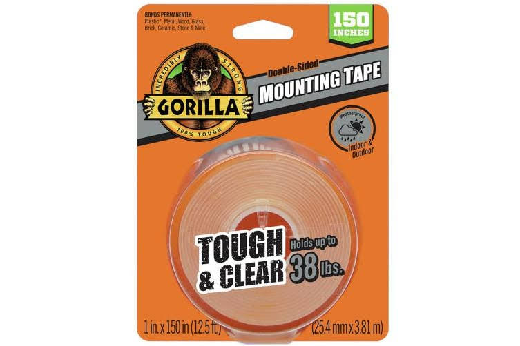 Gorilla Tough & Clear 6036002 Mounting Tape, 150 in L, 1 in W, Clear