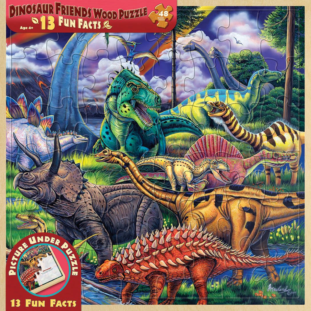 MasterPieces Fun Facts Dinosaur Friends Wood Jigsaw Puzzle - 48 Piece