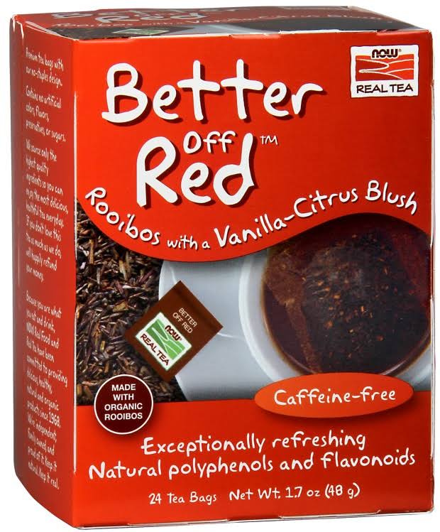 Now Foods Better Off Red Tea - Roobios Vanilla Citrus Blush, 24 bags