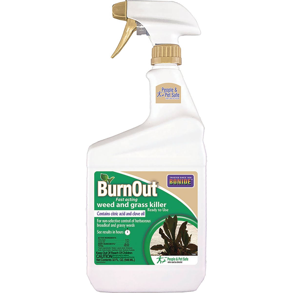 Bonide Burnout 1 Qt. Ready to Use Trigger Spray Organic Weed & Grass Killer 7490