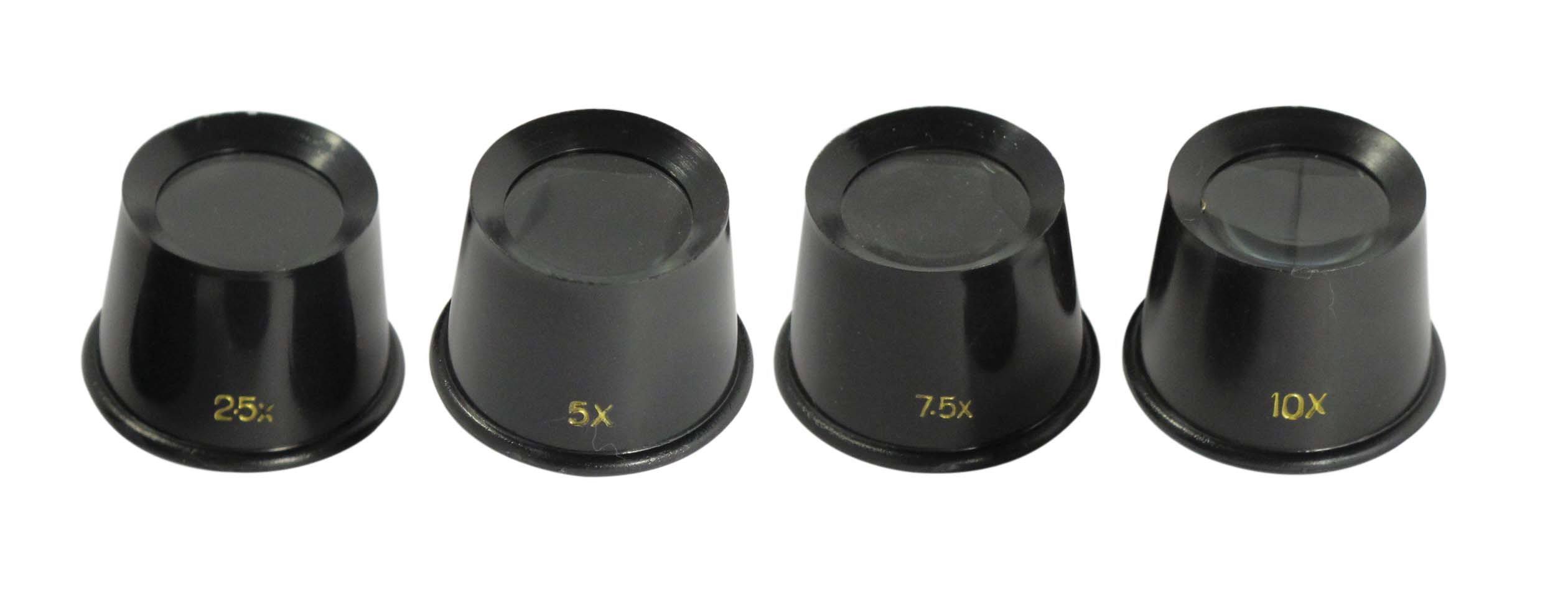 SE MI120-4 4 Pc Plastic Eye Loupe in Plastic Box 10X, 7.5X, 5X, 2.5X