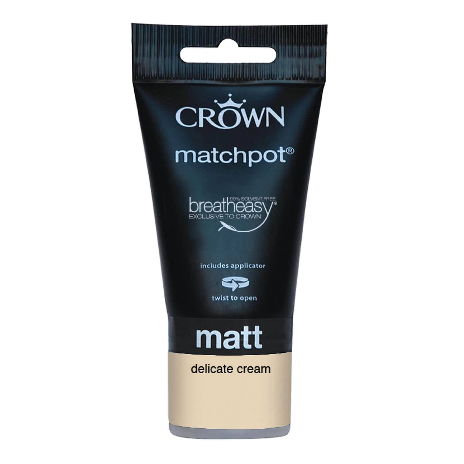 Crown Matt Emulsion Paint Tester Pot Delicate Cream 40ml