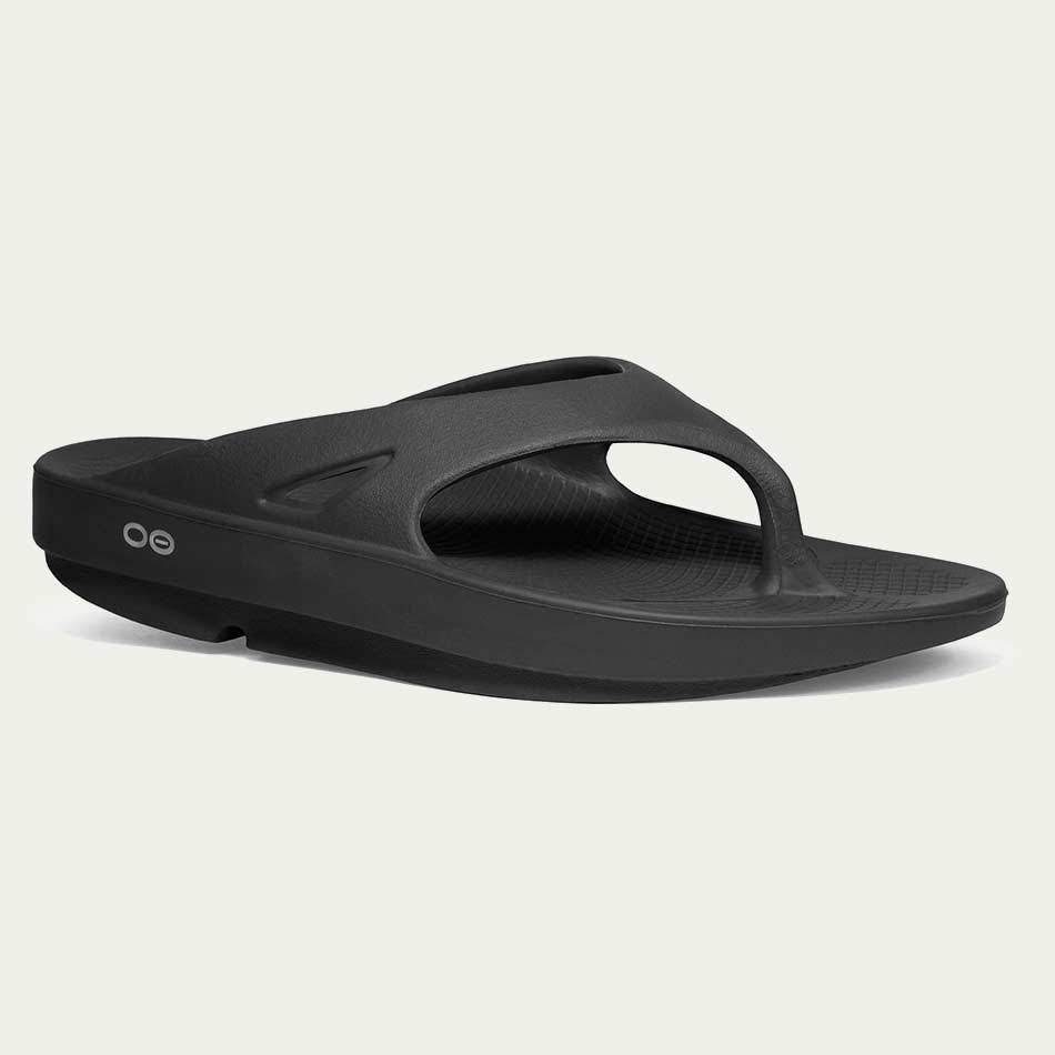 OOFOS Unisex Ooriginal Thong Flip Flop - Black, 9 US