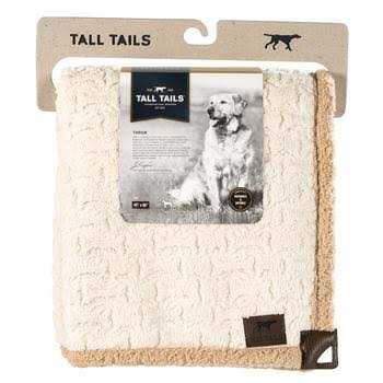 Tall Tails Embossed Bone Micro Sherpa Dog Blanket - Cream and Tan - Blanket 30" x 40"