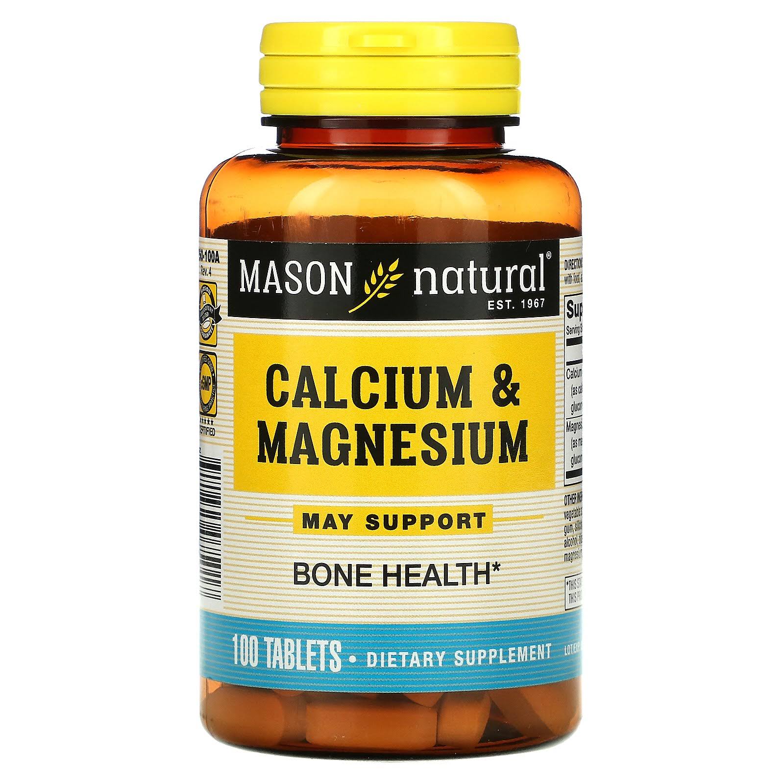 Mason Natural Calcium and Magnesium Bone Supplement - 100ct