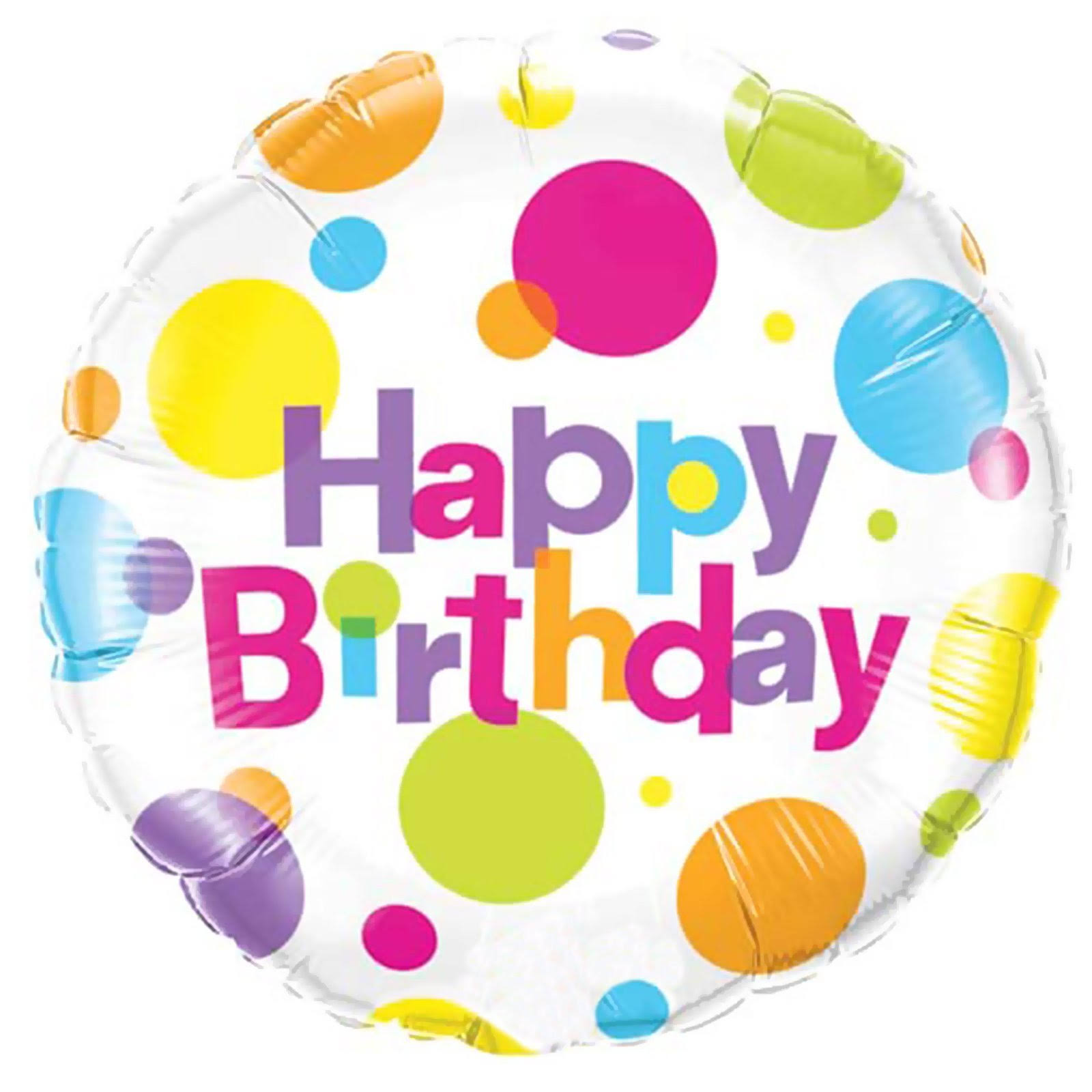 Happy Birthday Big Polka Dots Foil Balloon - 18''