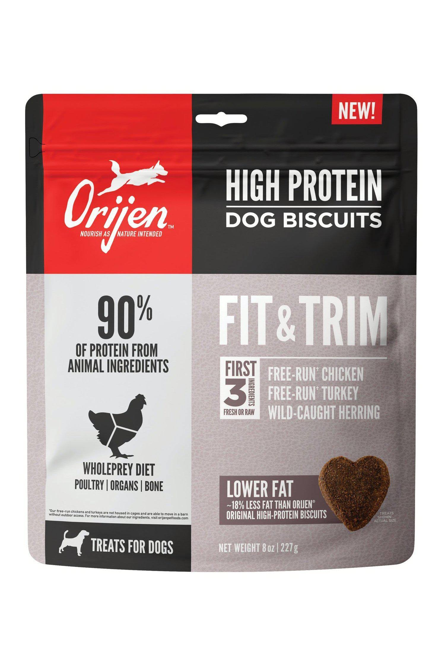 Orijen Fit & Trim High-Protein Biscuit Dog Treats - 8-oz