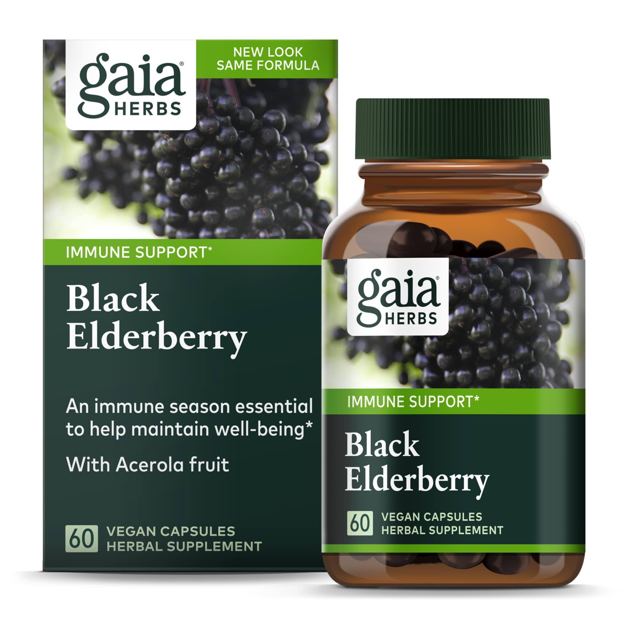 Gaia Herbs Black Elderberry Liquid Phyto-Capsules - 1150mg, 60ct
