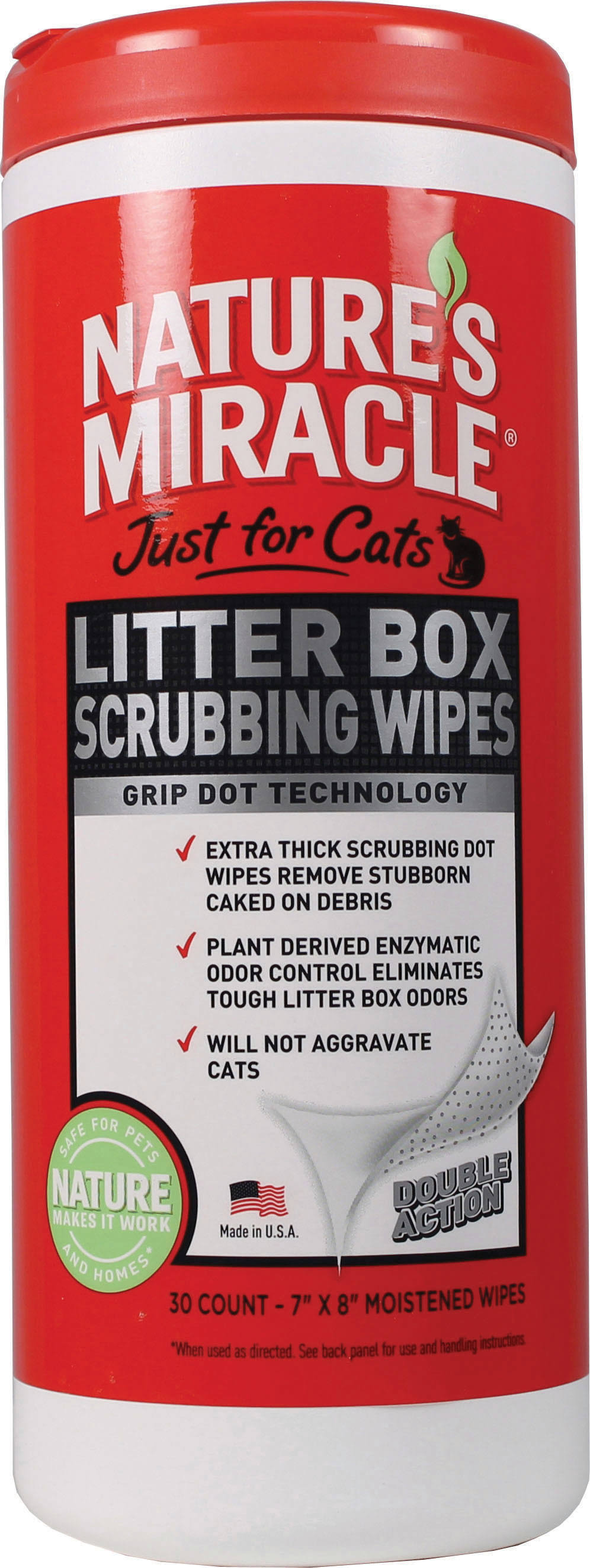 Nature's Miracle Just for Cats Litter Box Scrubbing Wipes - 30ct