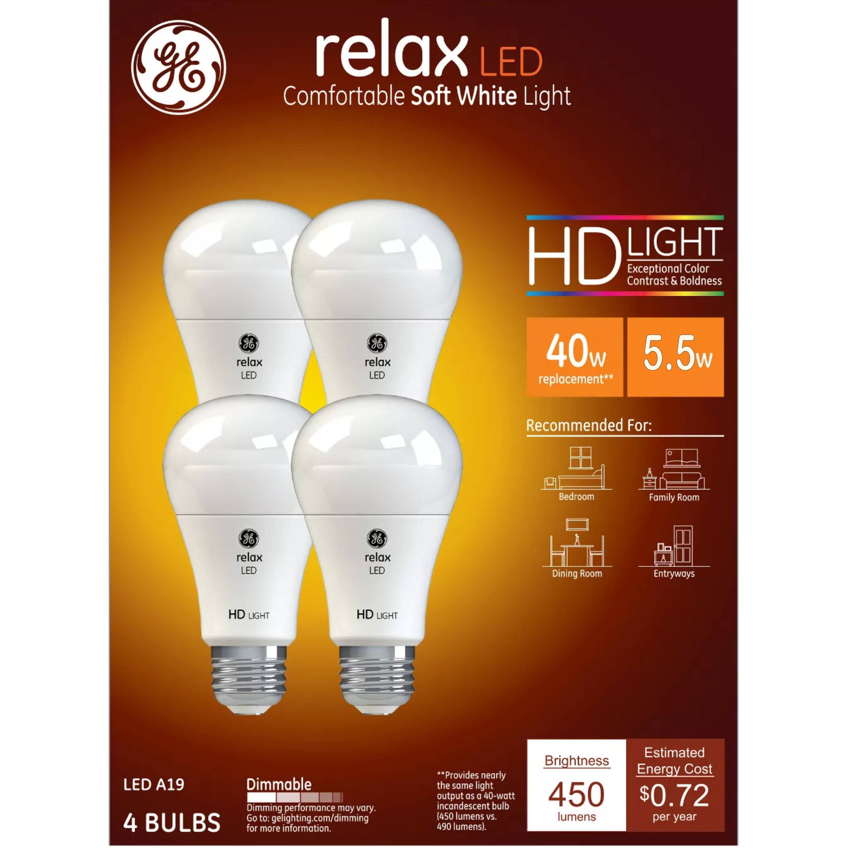 GE Relax Led Light Bulb - Soft White, 40W