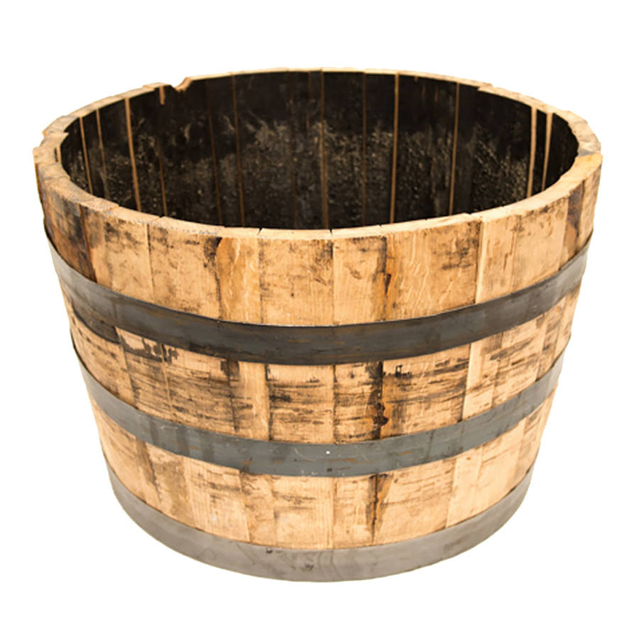Real Wood Products HWB Half Oak Whiskey Barrel Planter - 25" Dia