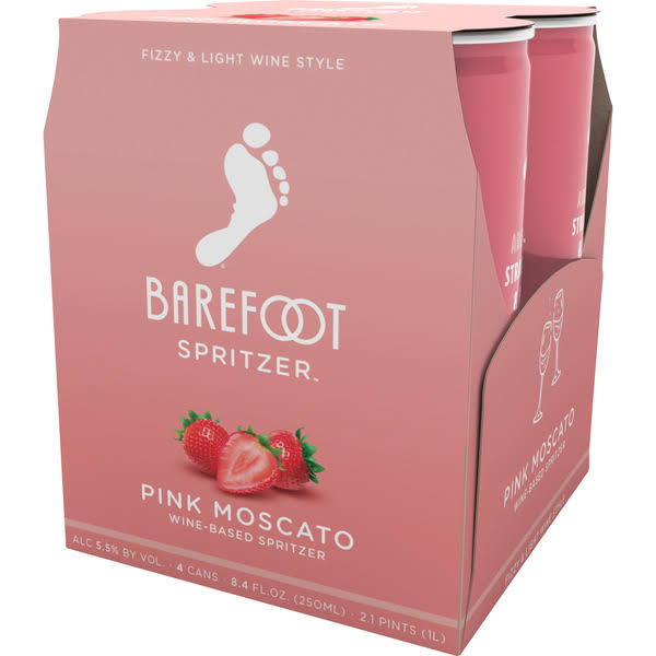 Barefoot Spritzer Pink Moscato - 250ml, 4pk