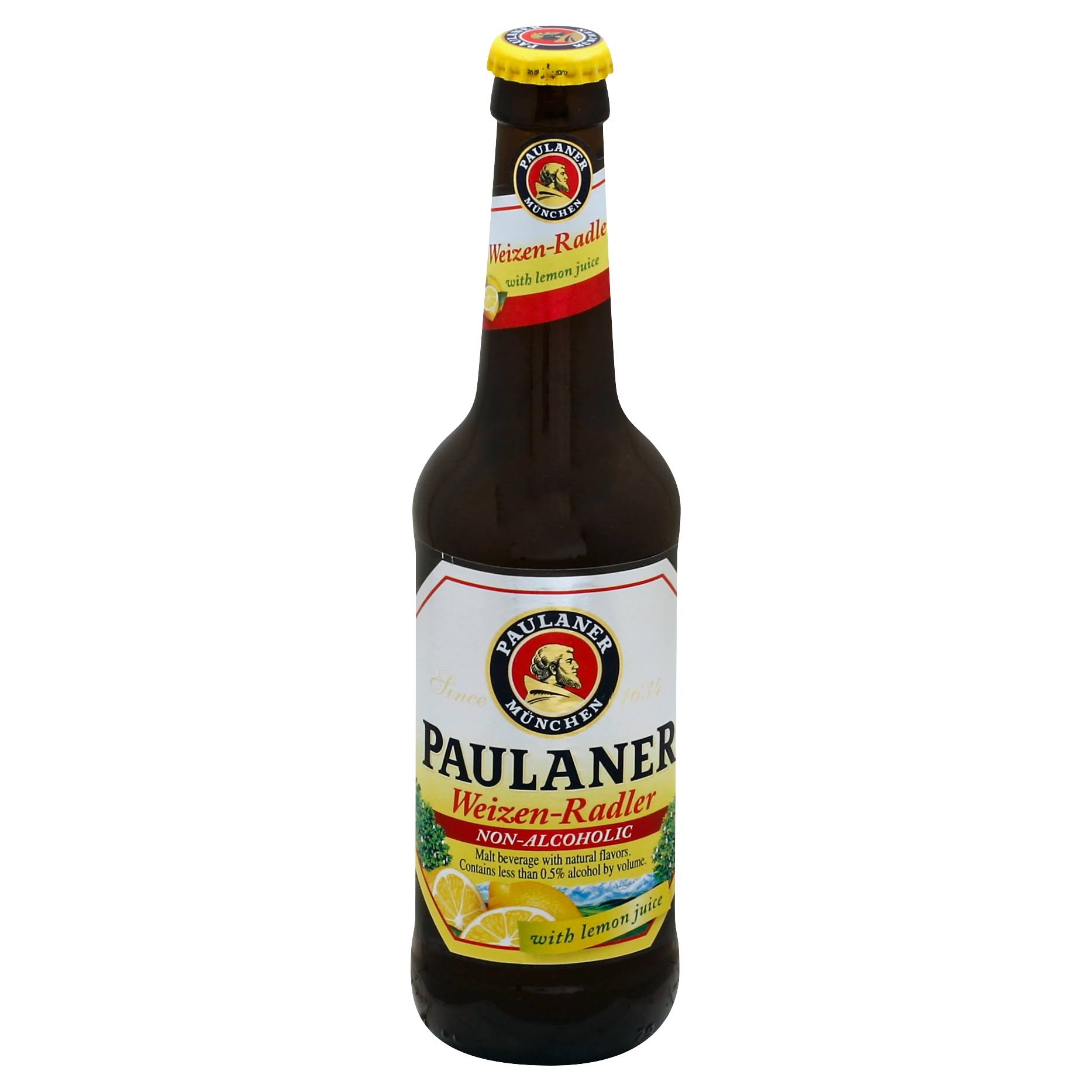 Paulaner Malt Beverage, Non-Alcoholic, Weizen-Radler, with Lemon Juice - 11.2 fl oz