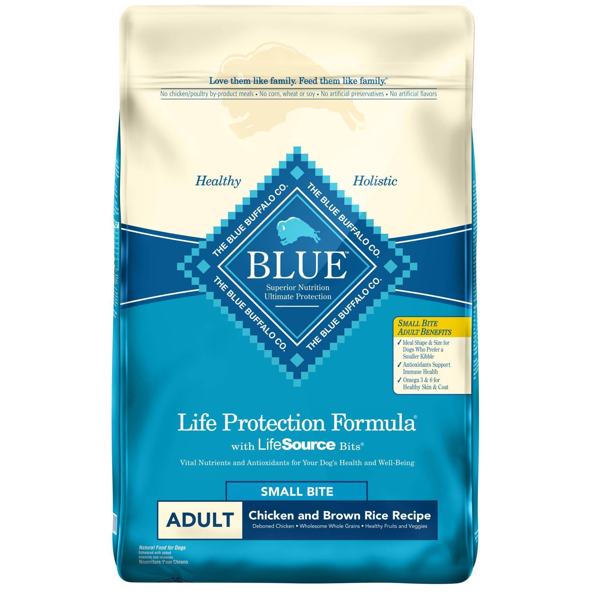 Blue Buffalo Life Protection Small Bites Adult Dog Food - Chicken and Brown Rice Recipe, 15lb