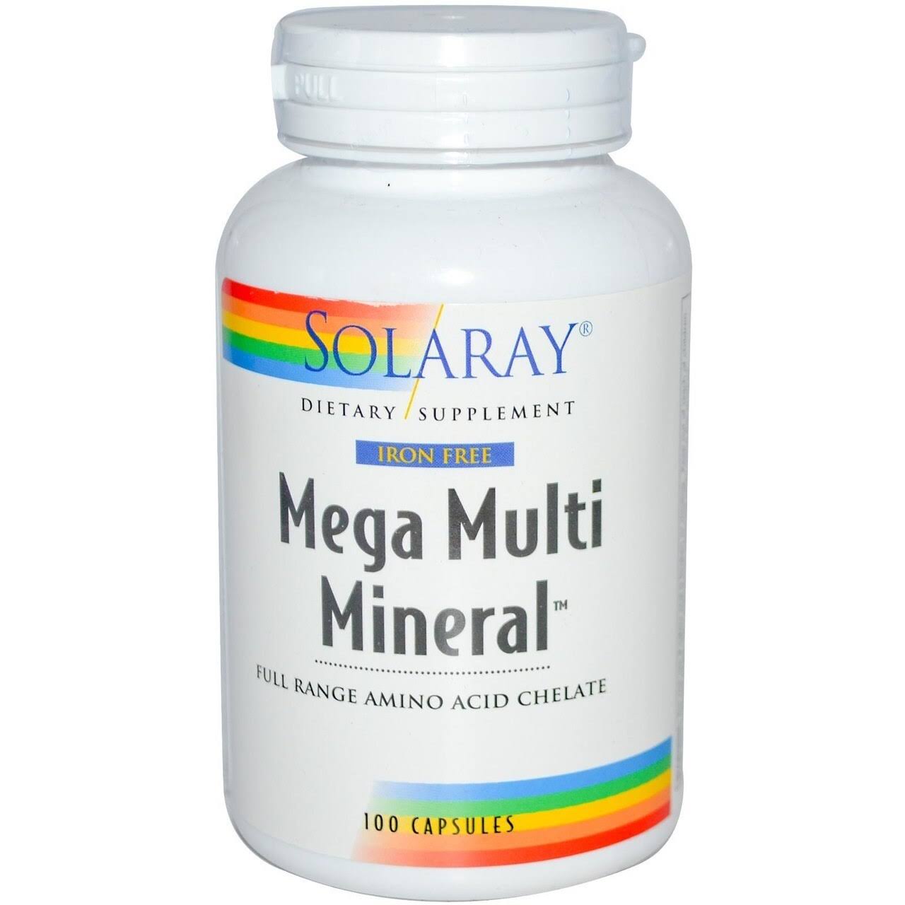 Solaray Mega Multi Mineral Vitamin Capsules - 100 Capsules