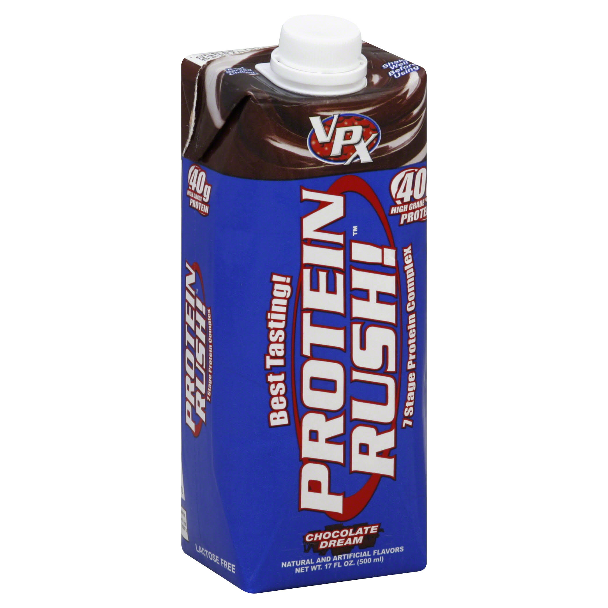 VPX Protein Rush! 7-Stage Protein Complex - Chocolate Dream, 17oz