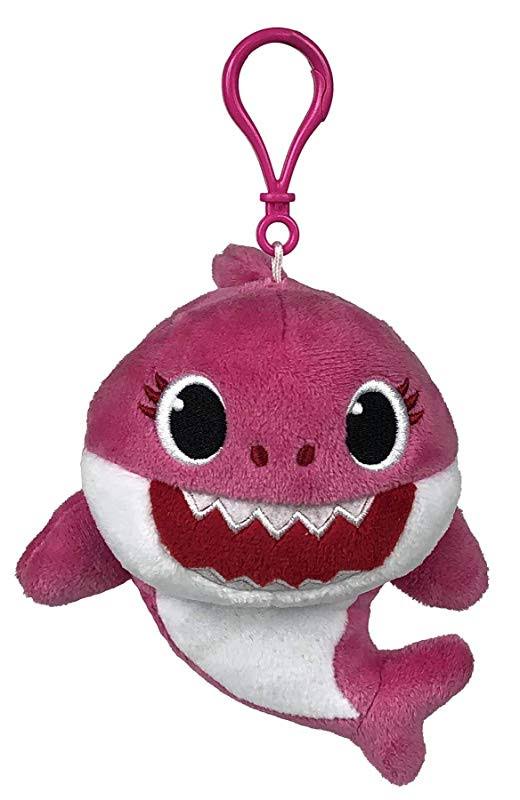 Pinkfong Baby Shark Plush Keychain Mommy Shark - Baby Shark Plush Clip On Keychain from Hit Song - Official Baby Shark Stuffed Animal Clip for Bags