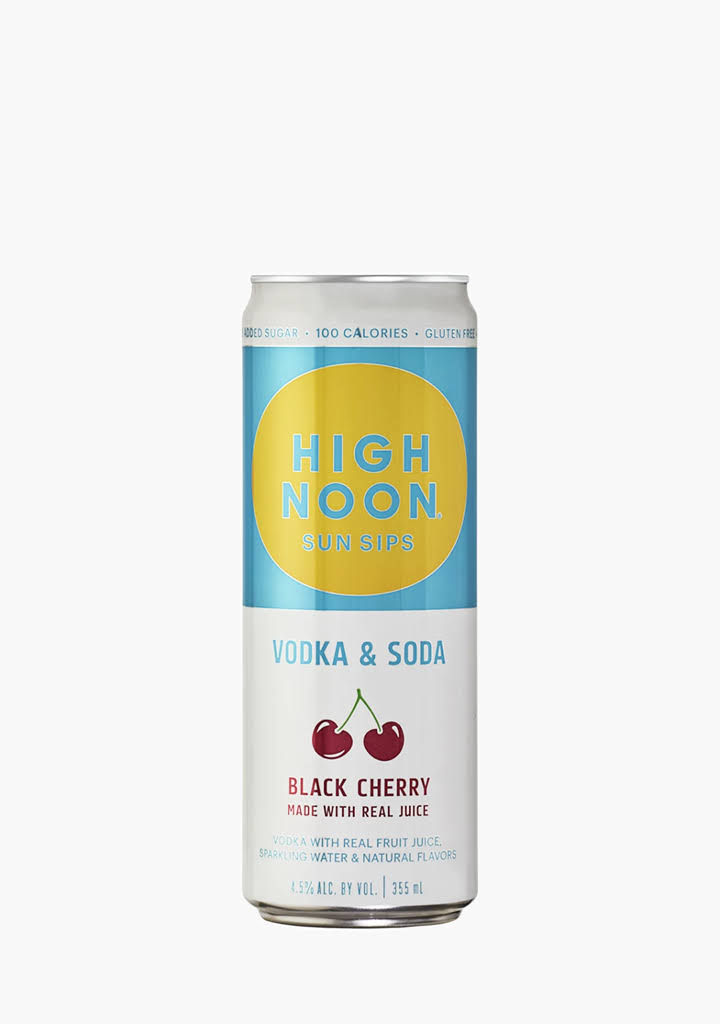 High Noon Black Cherry Vodka & Soda - 4 x 355ML